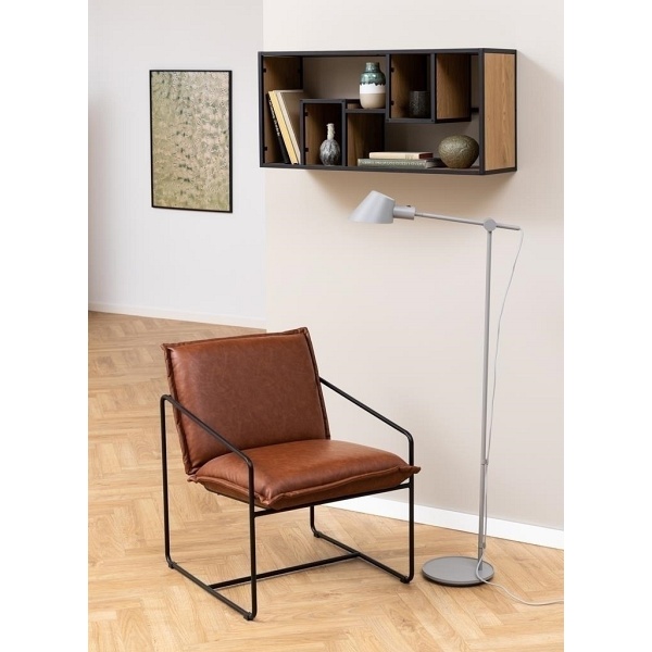 Półka naścienna Seaford III dąb/czarny - ACTONA